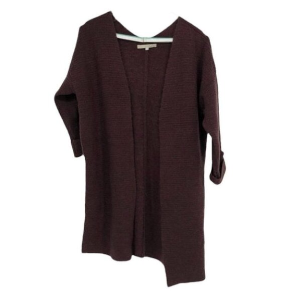 Monk & Lou burgundy acrylic knit cocoon longline cardigan side pockets XS - Picture 15 of 15